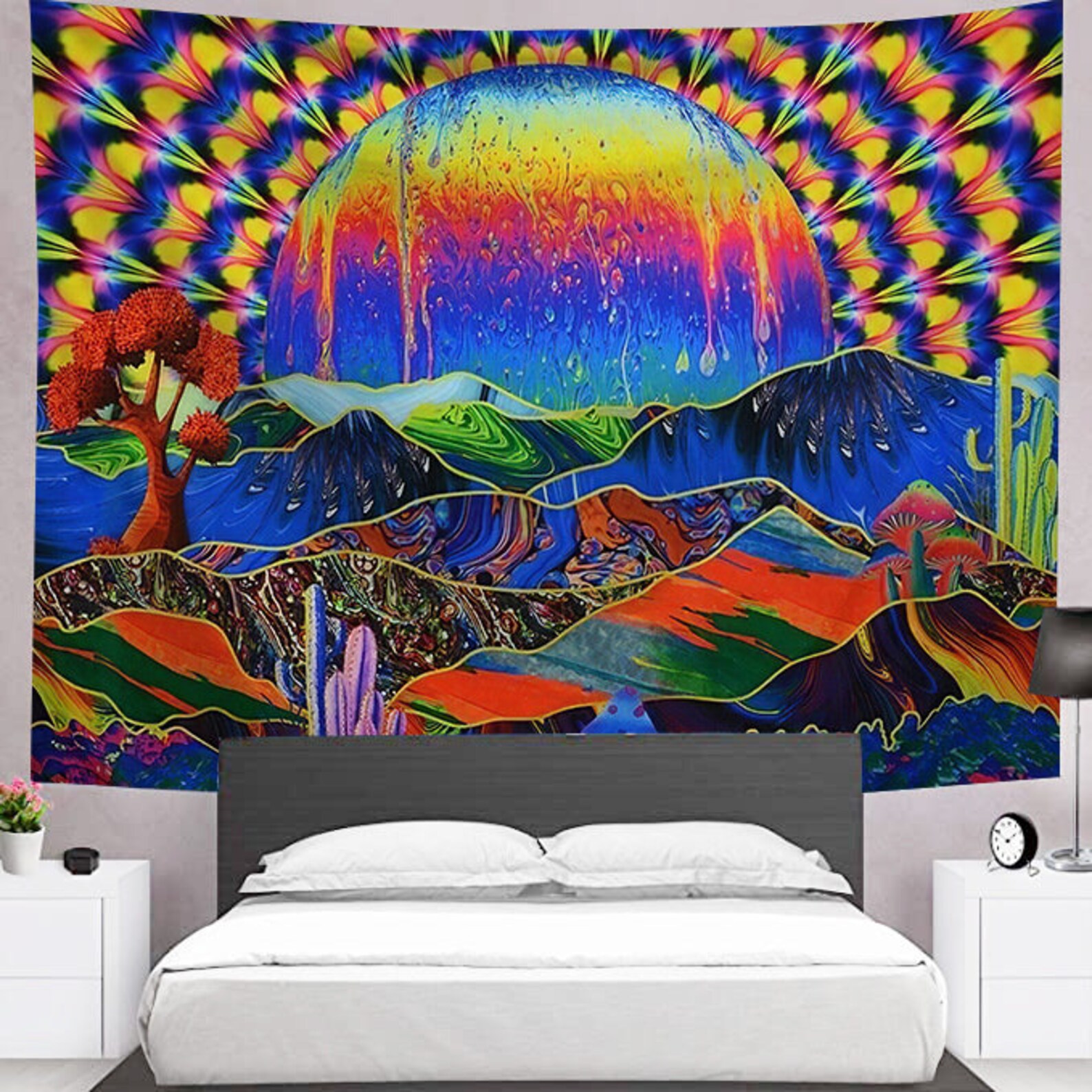 Psychedelic Tapestry Trippy Tapestry Hippie Tapestry Cool Etsy