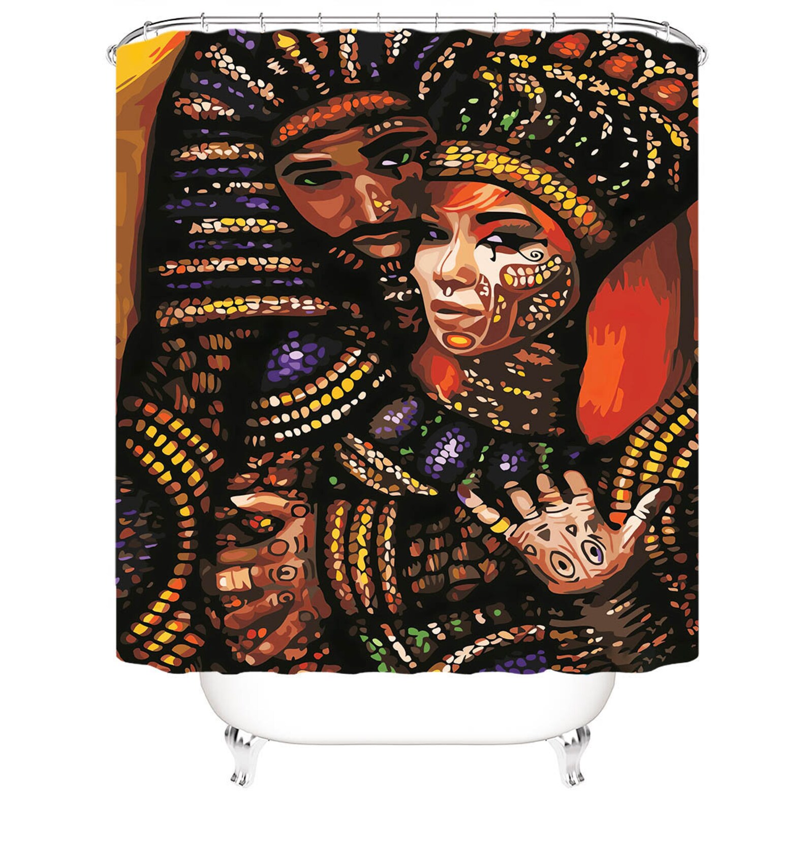 Kings And Queens Shower Curtain African American Couple Etsy