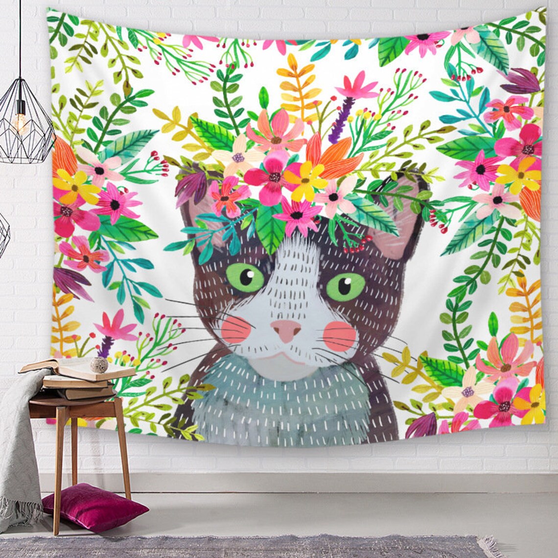 The Cat Wall Hanging Interesting Cat for Bedroom Decor Etsy