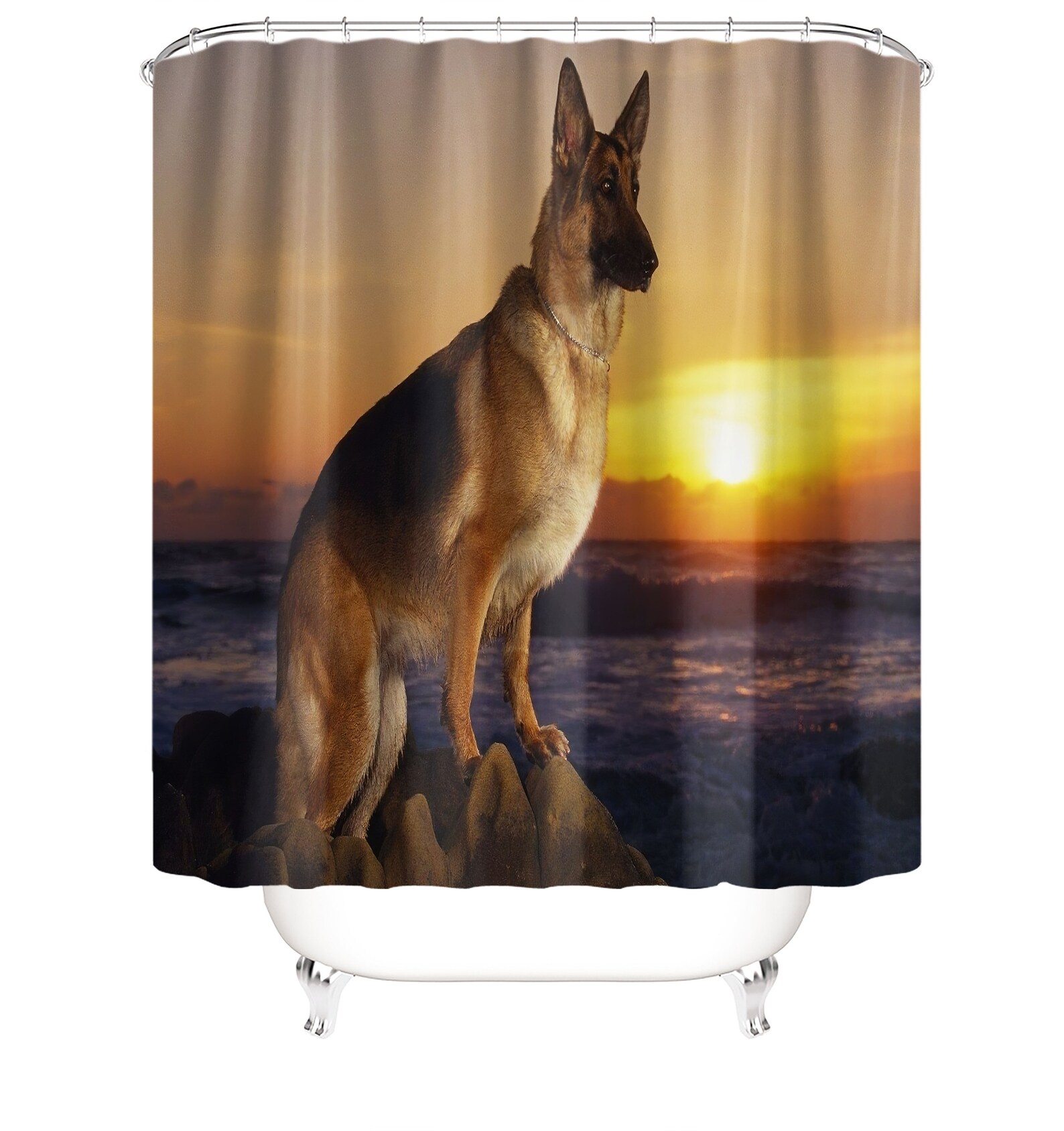 German Shepherd Shower Curtains Shower Curtain Sunrise And Etsy