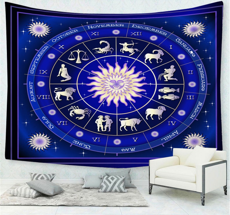 Astrology Wall Tapestry Astrology Art Living Room Etsy