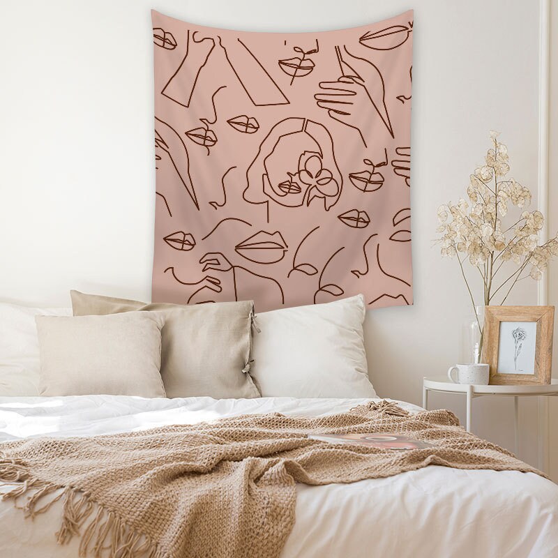 Portrait Art Tapestry Minimalist Wall Hanging Tapestry of Etsy