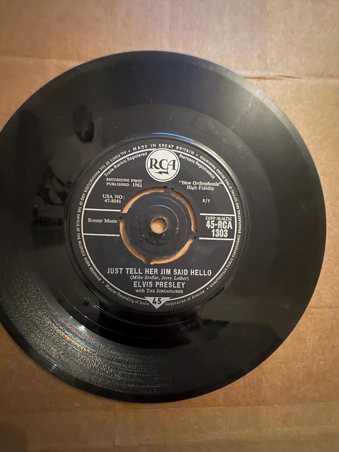 Elvis Presley With the Jordanaires She's Not You RCA 45RCA 1303 Rock