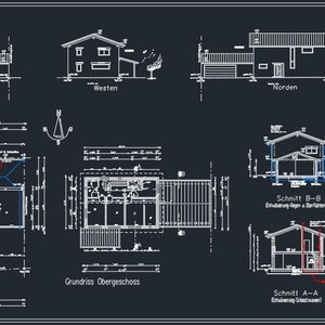 Plan / floor plan / single-family house 180sqm - PDF and DWG format