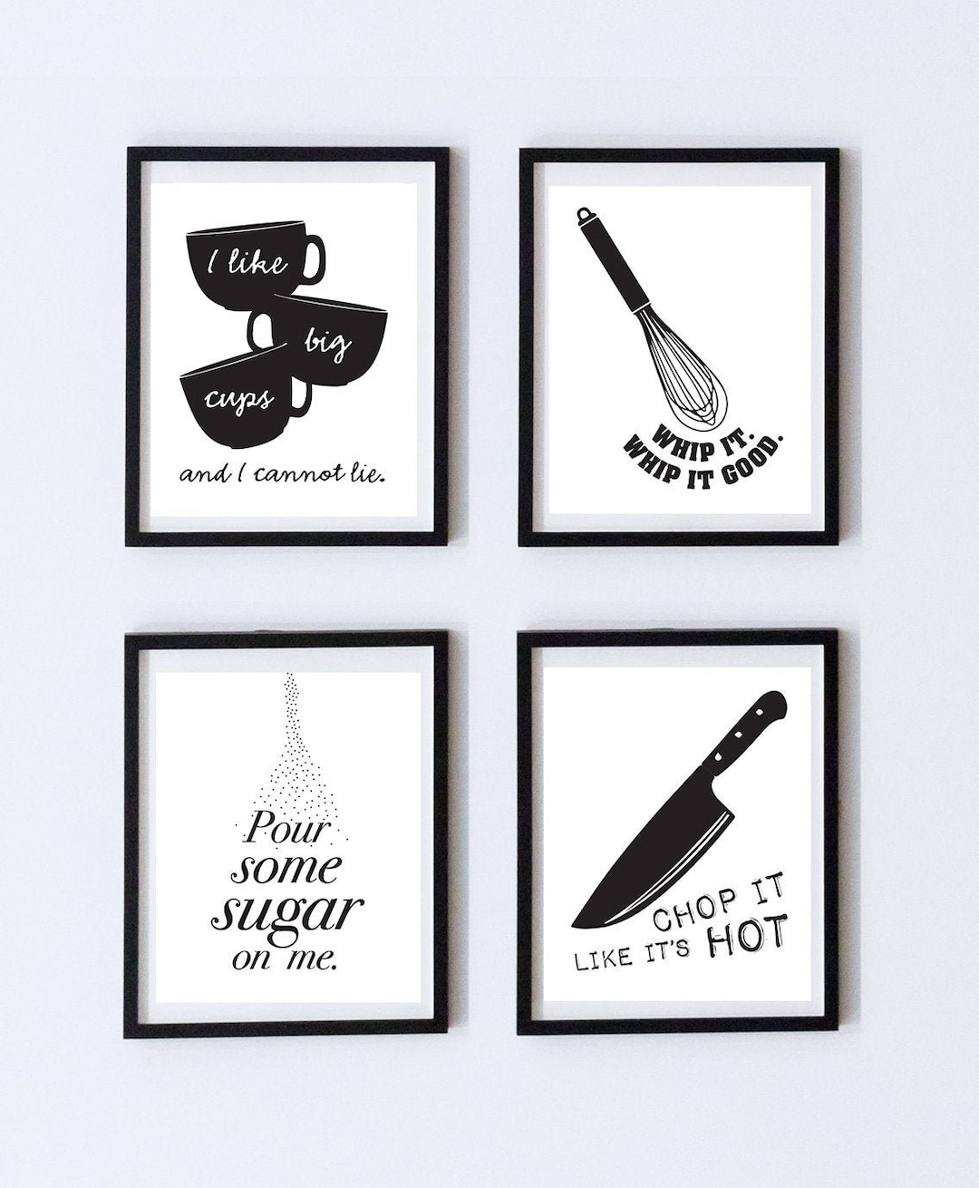 Funny Kitchen Prints, Kitchen Art, Kitchen Wall Decor, Set of 4 Etsy
