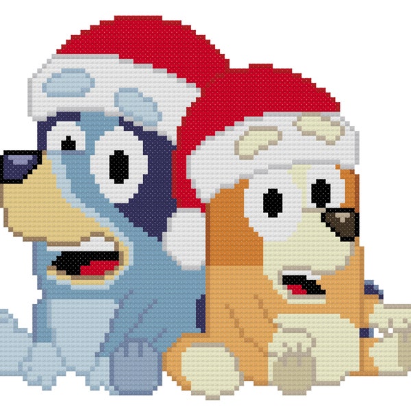 Christmas Sister Dogs - Digital Cross Stitch Pattern
