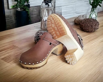 New Clogs Swedish Wooden Clogs Women Clogs Leather Clogs Clog Womens Black  Clogs Boots Womens Moccasins Wood Clog Clogs Sandal High Heel