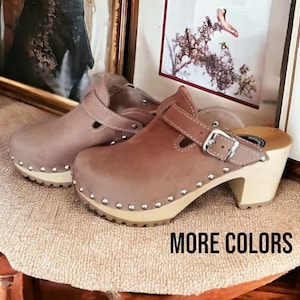 New Clogs Swedish Wooden clogs Women clogs Leather clogs Clog Womens black clogs Boots Womens moccasins Wood clog Clogs sandal high heel