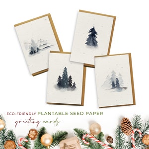 Eco-Friendly Biodegradable Seed Paper Plantable Carte de vœux Noël Multi Pack - Moody Trees (4 Pack)
