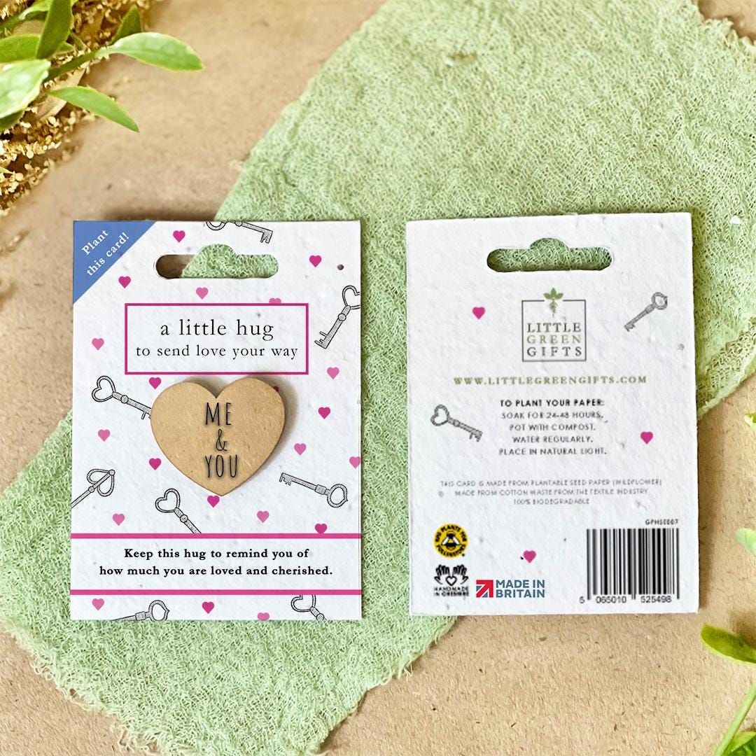 POCKET HUG With PLANTABLE Card - Key to My Heart, Eco-friendly, Plant ...