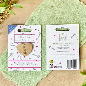 Câlin de poche avec carte à planter - Clé pour mon coeur, respectueux de l'environnement, à planter après utilisation, faire pousser des fleurs sauvages, Saint-Valentin, petit cadeau, cadeau attentionné