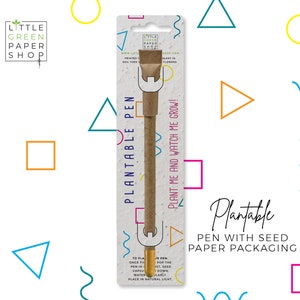 plantable pen-Eco-friendly recycled pen with seeds, party bag filler,plant after use, grow wildflowers, biodegradable, eco gift PARTY SHAPES