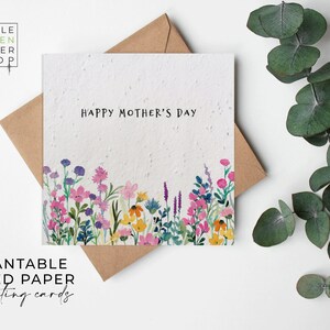 Carta per semi di FIORI, Carte di carta per semi, Carta di semi stampata, Regalo di giardinaggio ecologico - Prato estivo - Festa della mamma