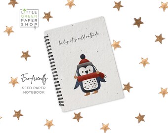 Eco-Friendly Plantable Seed Paper Christmas Notebook - A Sustainable Way to Write, Plant and Watch Your Wishes Grow - Festive Friends