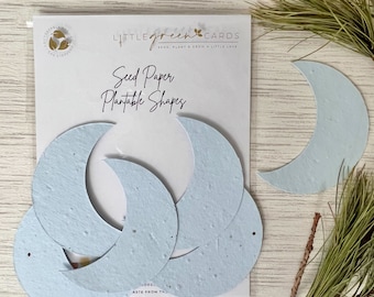 Assorted PLANTABLE seed paper SHAPES (pack of 15) Biodegradable Eco-Friendly - Blue Moon