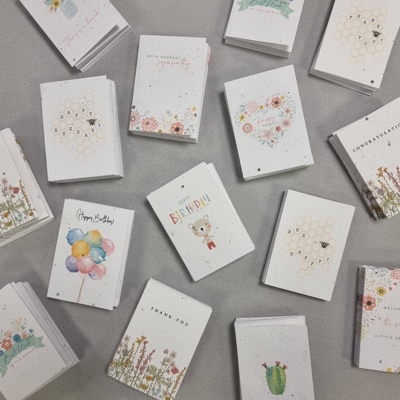 Plantable Flower Seed Paper Cards Sympathy Friends Etsy UK