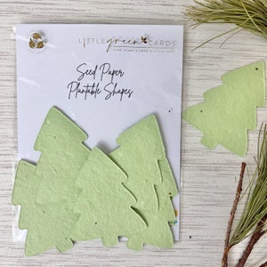 Surtido de FORMAS PLANTABLES de papel con semillas (pack de 15) Biodegradables Ecológicos - Árbol de Navidad Verde