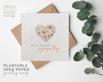 FLOWER Seed Paper, Seed Paper Cards, Wildflower Plantable Seed Card, Printed Seed Card, Eco-Friendly Gardening Gift - Sympathy