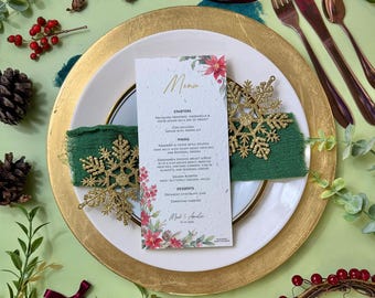 Plantable Seed Paper Wedding Menu | Eco Friendly Biodegradable Stationery | Winterberry