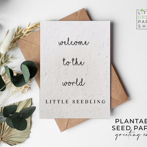 PARABÉNS NOVO BEBÊ, cartão de boas-vindas ao bebê, papel de semente plantável, cartão de boas-vindas ao mundo de pequenas mudas, presente de chá de bebê, cartão de parabéns
