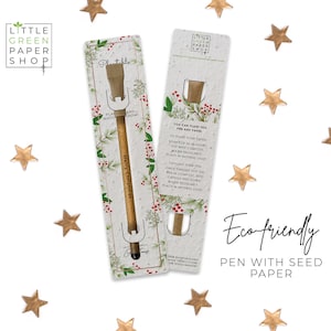 PENNA PIANTABILE-Penna ecologica con semi, riempitivo per sacchetti per feste, pianta dopo l'uso, coltivazione di fiori di campo, regalo di Natale ecologico - Vischio