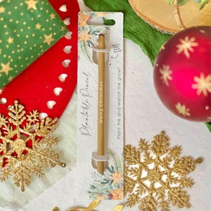 PLANTABLE PENCIL-Eco-friendly pencil with seeds, party bag filler, plant after use, grow wildflowers, eco xmas gift- Starry Wreath