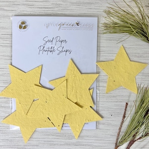 Assortiment de FORMES en papier semences PLANTABLES (paquet de 15) Biodégradable Eco-Friendly - Yellow Star