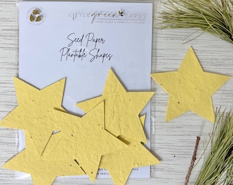 Assorted PLANTABLE seed paper SHAPES (pack of 15) Biodegradable Eco-Friendly - Yellow Star