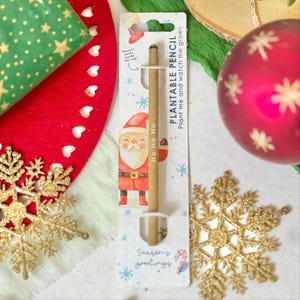 PLANTABLE PENCIL-Eco-friendly pencil with seeds, party bag filler, plant after use, grow wildflowers, eco xmas gift- Festive Memories