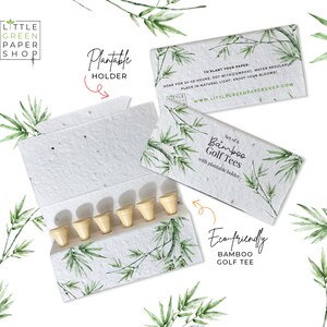 Eco-Friendly Bamboo Golf Tees in Plantable Seed Paper Packaging, Perfect for Golf Enthusiasts - Bamboo