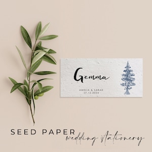 Plantable SEED PAPER Eco-friendly Sustainable Biodegradable Wedding Party Placecard Place Name - Into the Wild