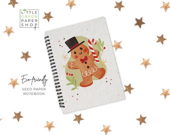 Eco-Friendly Plantable Seed Paper Christmas Notebook - A Sustainable Way to Write, Plant and Watch Your Wishes Grow - Xmas Is All Around