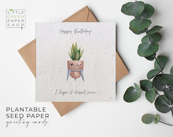 Plantable Flower Seed Paper Cards - Funny - Birthday, Congratulations, Well done, Pun, Joke, Friends, Family, Eco-friendly, Biodegradable