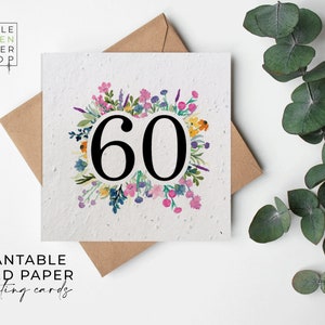 Papier de graines de FLEURS, cartes de papier de graines, carte de graines imprimées, cadeau de jardinage écologique - Summertime Meadow - 60