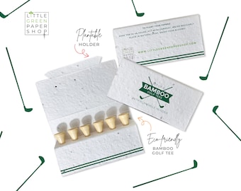 Eco-Friendly Bamboo Golf Tees in Plantable Seed Paper Packaging, Perfect for Golf Enthusiasts - Clubhouse