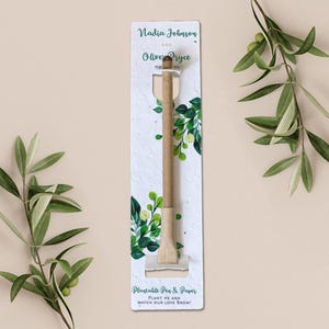 Bolígrafo para plantar con tarjeta de respaldo de papel plantable, obsequio de boda, obsequio, regalo, papel de semillas biodegradable ecológico - Foliage