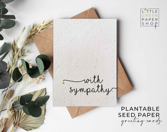 Plantable Flower Seed Paper Cards A6- Sympathy - Sorry, Loss, Condolences, Friends, Family,Greeting,Gardening,Eco-friendly,Biodegradable