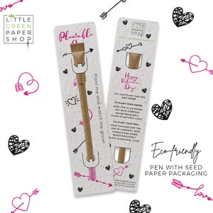 PENNA PIANTABILE-Penna ecologica con semi, riempitivo per sacchetti per feste, pianta dopo l'uso, coltivazione di fiori di campo, regalo ecologico di San Valentino - Note d'amore