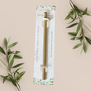 LÁPIZ PLANTABLE con tarjeta de respaldo de papel plantable, regalo de boda, obsequio, papel de semillas biodegradable ecológico - Primavera