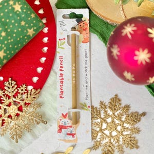 PLANTABLE PENCIL-Eco-friendly pencil with seeds, party bag filler, plant after use, grow wildflowers, eco xmas gift- Christmas is All Around