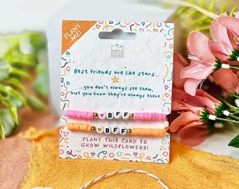 BFF Bracelet Set - Stars -  Colourful and Fun Friendship Bracelets with Plantable, Eco-Friendly Packaging