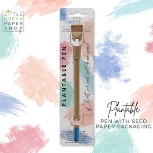 PLUMA PLANTABLE-Bolígrafo reciclado ecológico con semillas, relleno de bolsas de fiesta, plantar después de su uso, cultivar flores silvestres, biodegradable, regalo ecológico ACUARELA