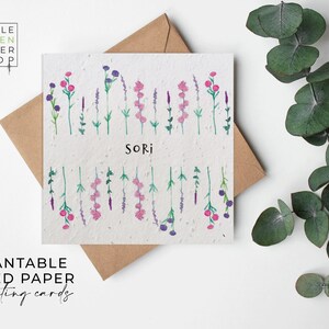 Papier pour semences FLEUR, cartes en papier pour semences, carte imprimée pour semences, cadeau jardinage respectueux de l'environnement - Prairie d'été - Je suis désolé (gallois)