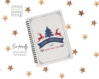 Eco-Friendly Plantable Seed Paper Christmas Notebook - A Sustainable Way to Write, Plant and Watch Your Wishes Grow - Let It Snow