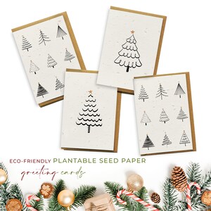 Lot de 4 cartes de vœux à planter en papier de graines biodégradables et respectueux de l'environnement – Oh Rocking Around (lot de 4)