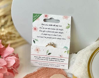 Blushing Blooms - Ring – Elegant Jewellery with Plantable, Eco-Friendly Packaging.