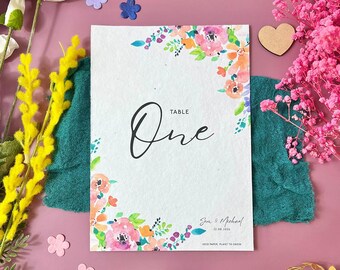 Plantable Seed Paper Wedding Table Number or Seating Card | Eco Friendly Biodegradable Stationery | Brightly Ever After