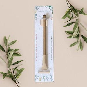 Bolígrafo plantable con tarjeta de respaldo de papel plantable, regalo de boda, obsequio, papel de semillas biodegradable ecológico - Eucalipto