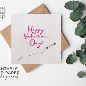 Biglietto di carta con semi di fiori piantabili - San Valentino - Amore, Biglietto d'auguri, Carino, Regalo, Amici, Famiglia, Ecologico - Note d'amore