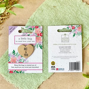 POCKET HUG avec carte à planter - Bouquet, respectueux de l'environnement, à planter après utilisation, faire pousser des fleurs sauvages, Saint-Valentin, petit cadeau, cadeau attentionné